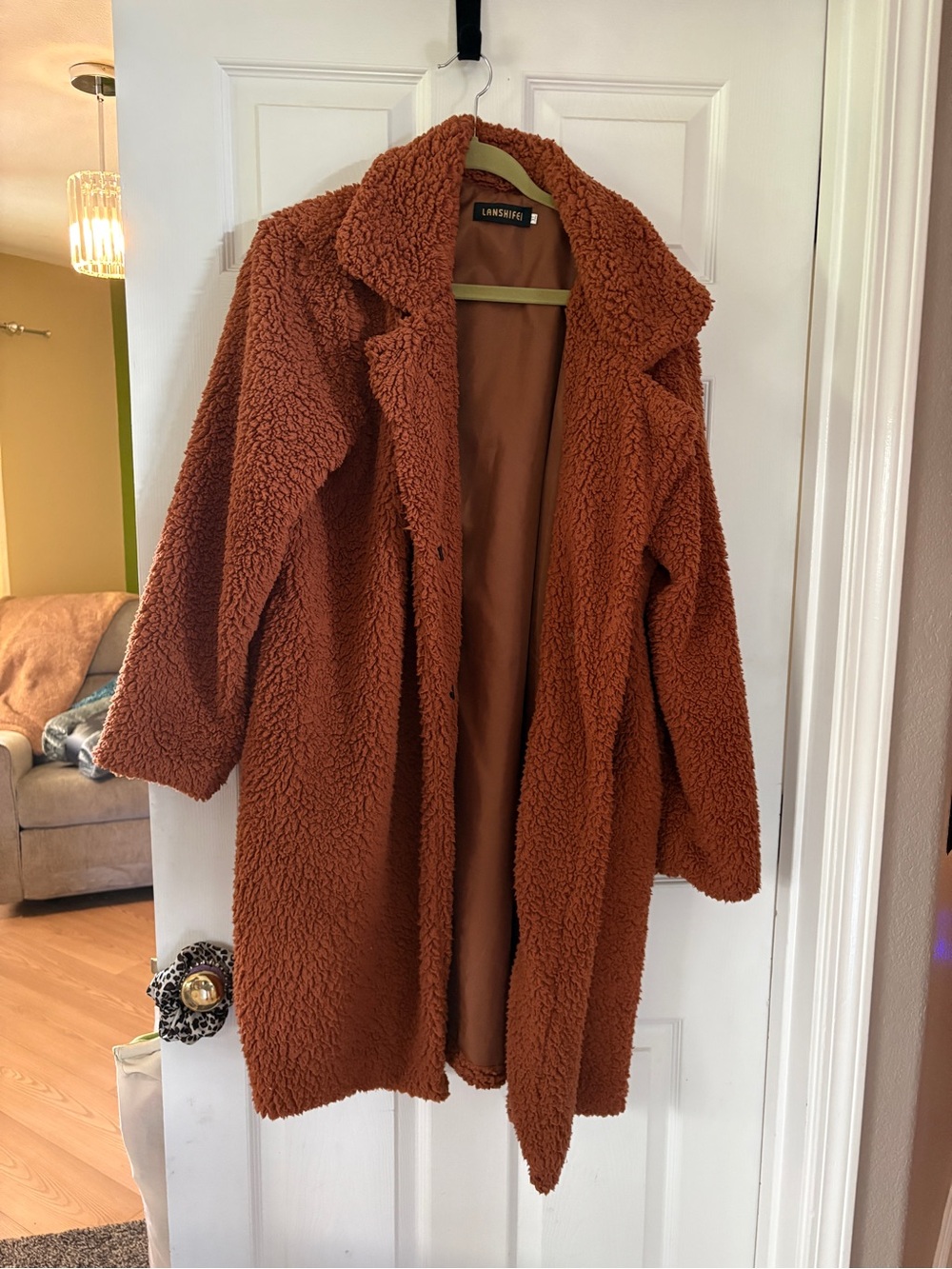 Women's Rust Teddy Coat - Cozy Faux Shearling Jacket